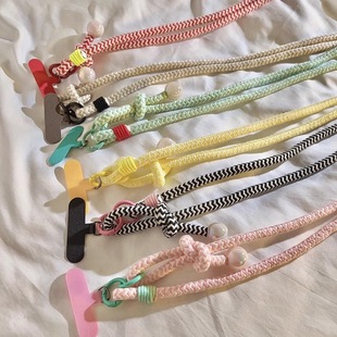 Hand-Woven Nylon Lanyard Mobile Phone Case Diagonal Long Hanging Neck Rope Anti-Lost Bag Strap Pendant Hanging Chain