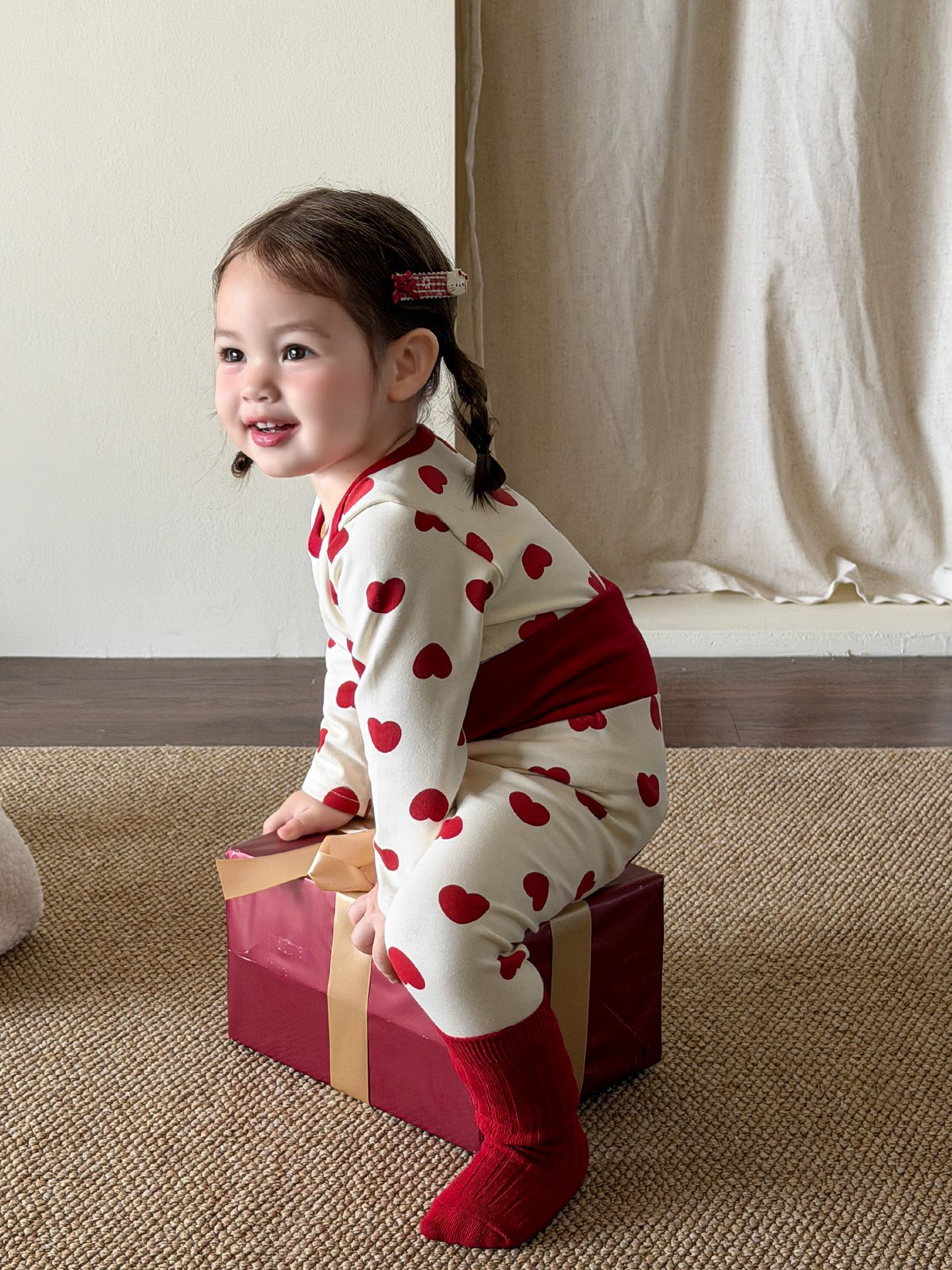 Sugar Pear ropa infantil pijama infantil ropa de invierno bebé ropa de hogar set A algodón sin costuras chaqueta de otoño de niñas