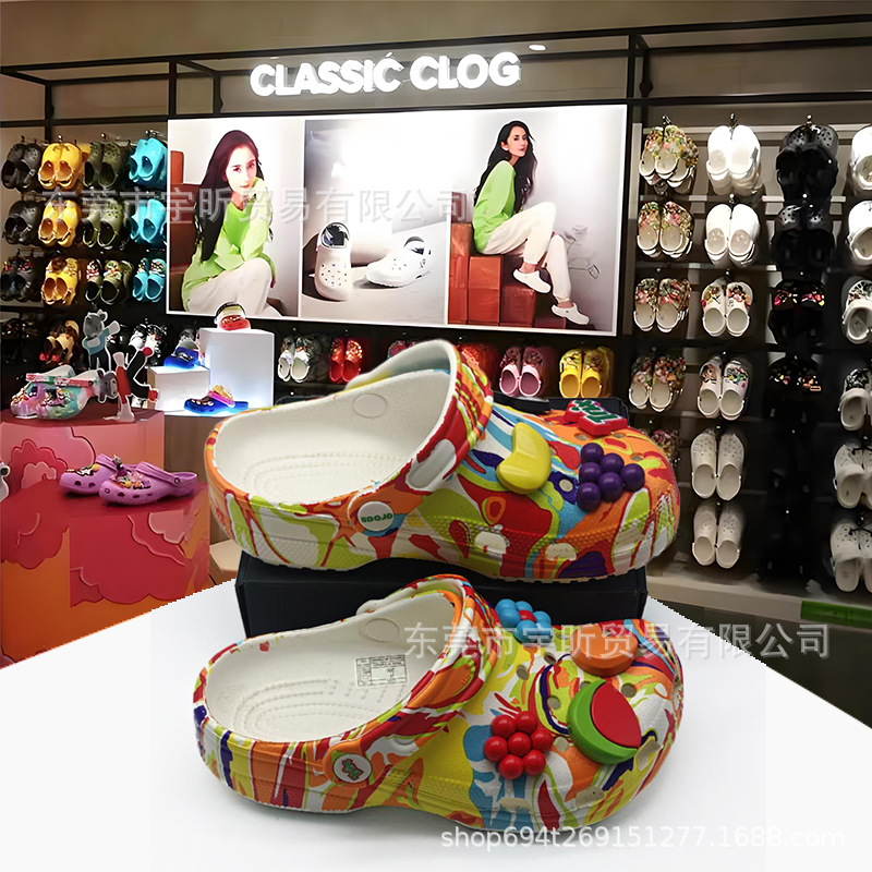 Cross New Style Crispy Cereal Hole Shoes Summer Thick-Soled Non-Slip Breathable Outdoor Closed-Toe Sandals for Men and Women Cross New Style Crispy Cereal Hole Shoes Summer Thick-Soled Non-Slip Breathable Outdoor Closed-Toe Sandals for Men and Women