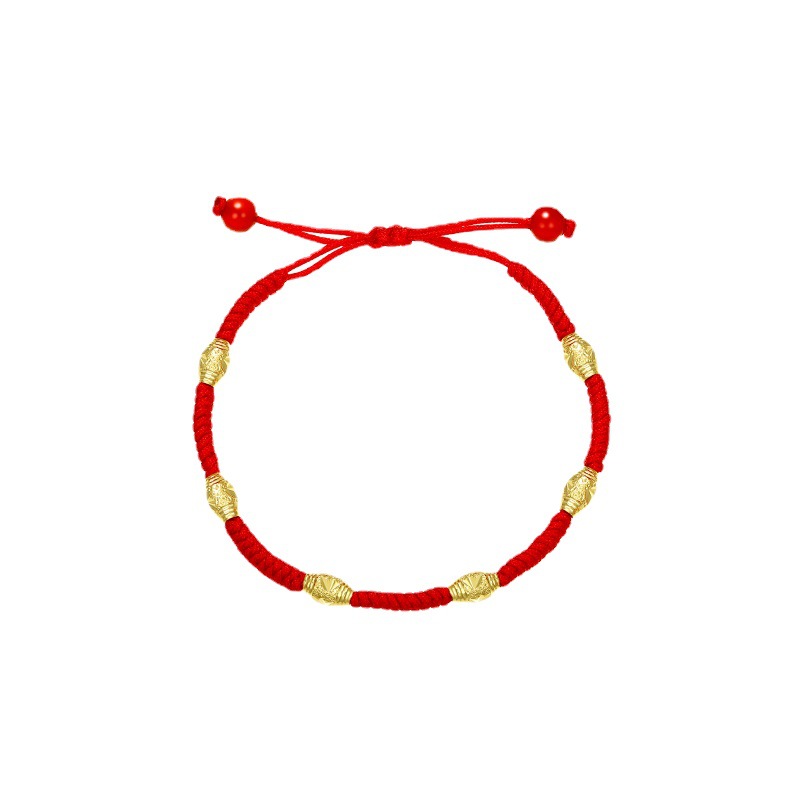 Xuping Pulsera roja artesanal con nudo de dragón – amuleto de la suerte para año zodiacal