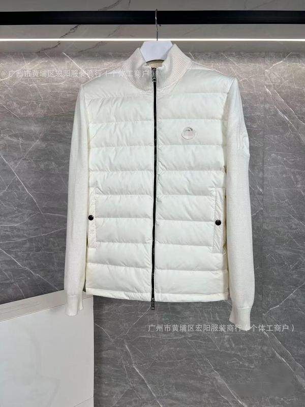 欧洲站潮牌正确M家针织拼接休闲羽绒服男 白鸭绒修身立领保暖外套|undefined