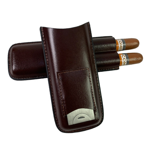 Cuban Cigar Case Set with Cigar Cutter Crocodile Pattern 3-Piece Portable Goya Cigar Box