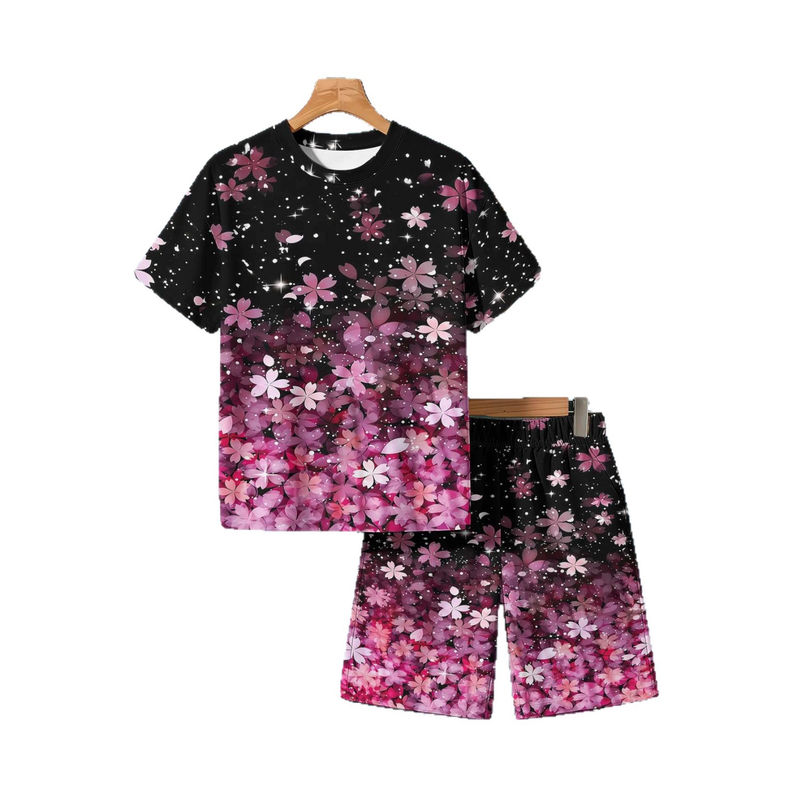 Ensemble T-shirt et short garçon style européen/américain, vente flash été, direct usine, impression 3D._voghion.com