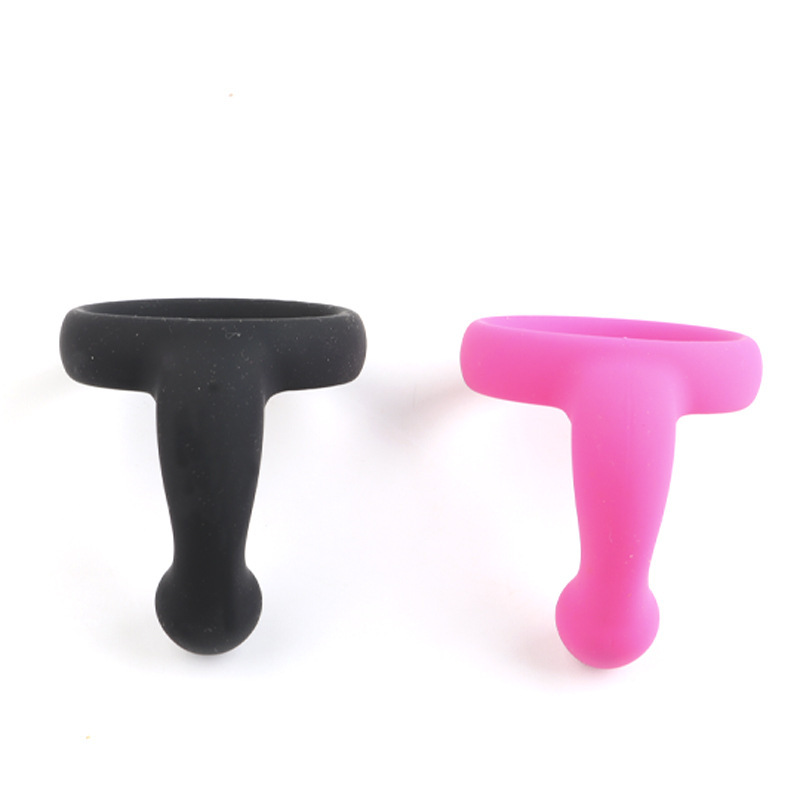 Silicone Penis Sleeve with Prostate Massager and Locking Ring, Pink — detail image 5