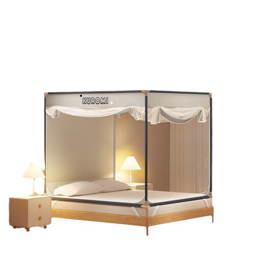 Class A cartoon anti-fall bed mosquito net threaded carbon steel heightened square top multifunctional anti-fall square top mosquito net