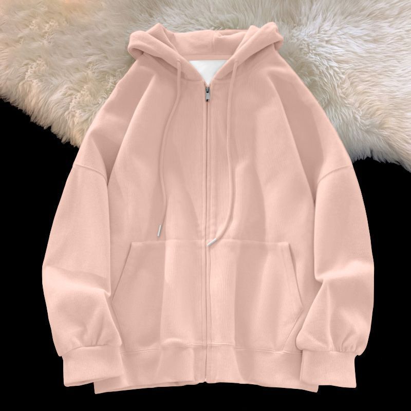 Korean Style Loose Top, New Autumn Style for Women, Good-Looking Hooded Sweatshirt Jacket, Zipper Cardigan, Versatile Cross-Border Product