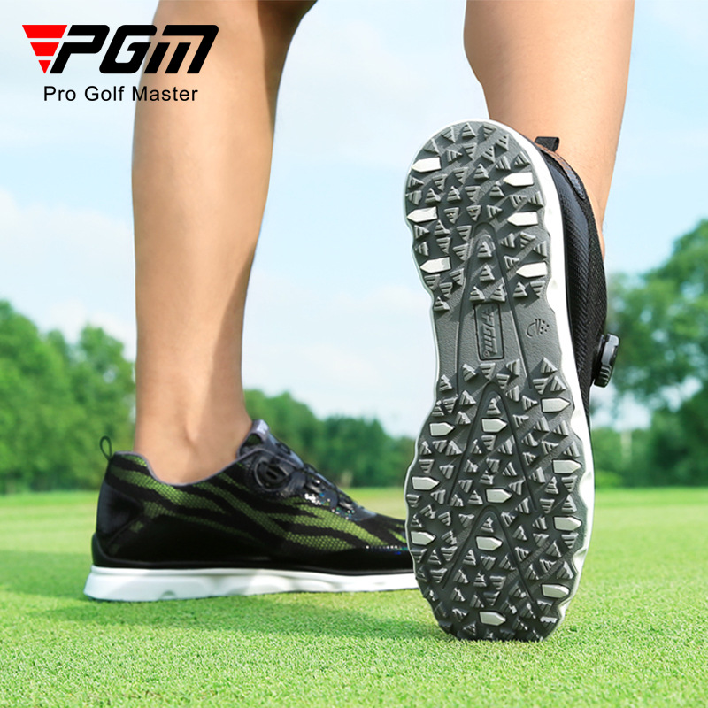 Giày golf nam PGM chống trượt, núm vặn dây, lưới thoáng khí — XZ228-Đen Trắng, XZ228-Đen huỳnh quang