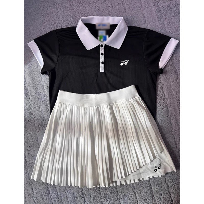 2025 nuevo traje de bádminton, falda corta, traje deportivo, verano de secado rápido, manga voladora femenina, traje de competición de manga corta, falda plisada