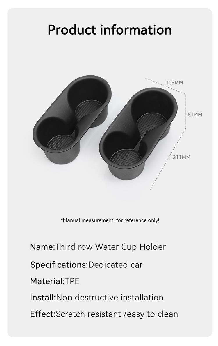 Suitable for 26 Modern Palisade Three-Row Water Cup Covers to Protect Anti-Slip Mats for Car Supplies Modification