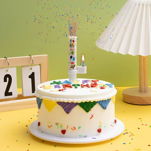 2024 new music surprise automatically sprays out colorful candies Happy birthday creative cake decoration candles