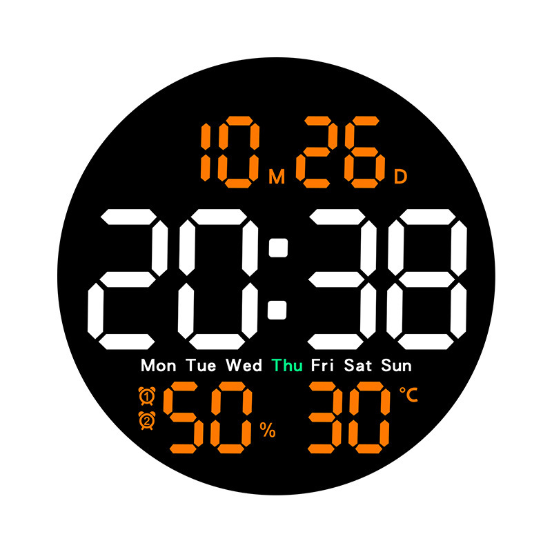 Reloj de pared de sala de estar simple reloj electrónico multifuncional con temperatura y humedad reloj silencioso 5501