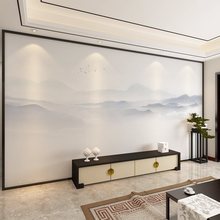 新中式大气山水壁布电视背景墙壁画客厅壁纸轻奢沙发墙布墙纸