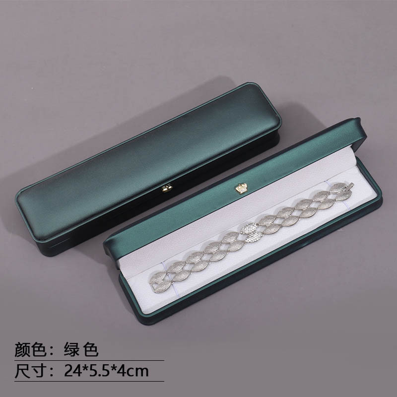 Caja de joyería Crown PU Caja de embalaje de pulsera de joyería Cintura Caja de collar de perlas Caja de embalaje al por mayor