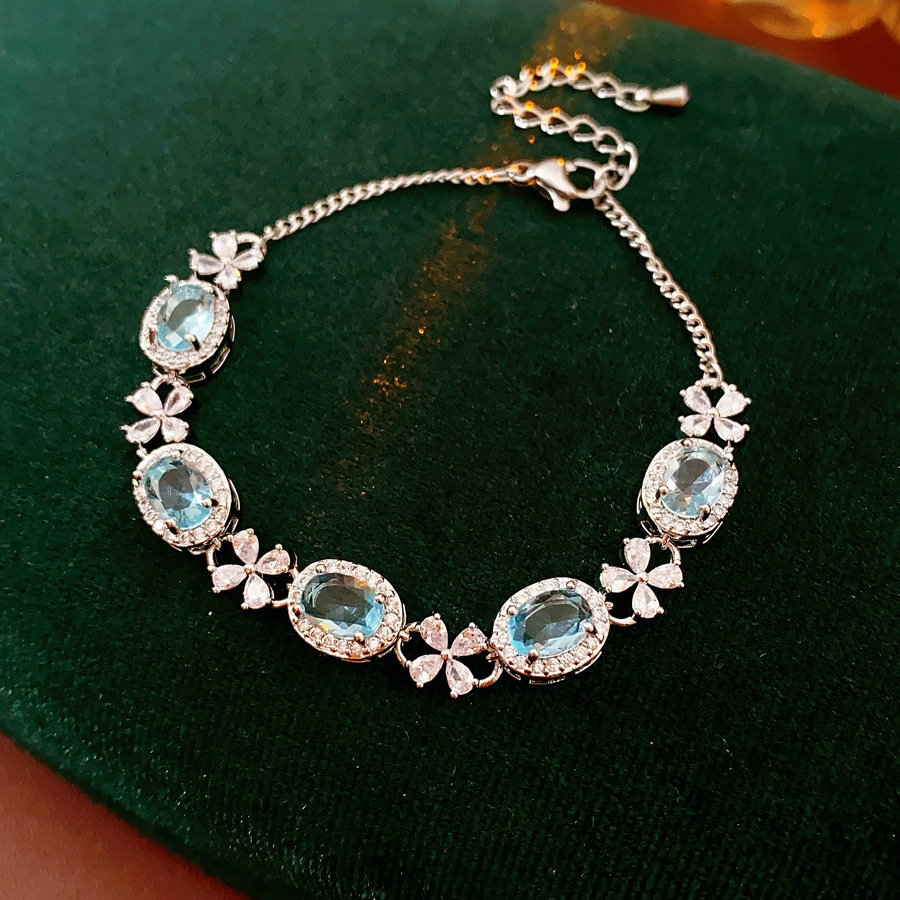 Diseño de nicho Pulsera de temperamento de alta calidad Pulsera Joyas de pulsera de circonita súper parpadeante Pulsera de estilo ins Mujer