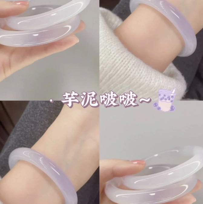 小紅書と同じスタイルの白い月光ブレスレット、太いアンティークアクセサリー、妃ブレスレット、親友アイスラウンドバーリングブレスレットギフト|undefined