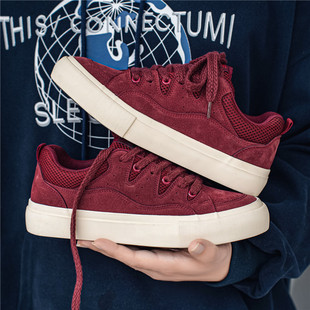 2025 new niche low breathable canvas shoes male students men's shoes red casual shoes a generation of 7981