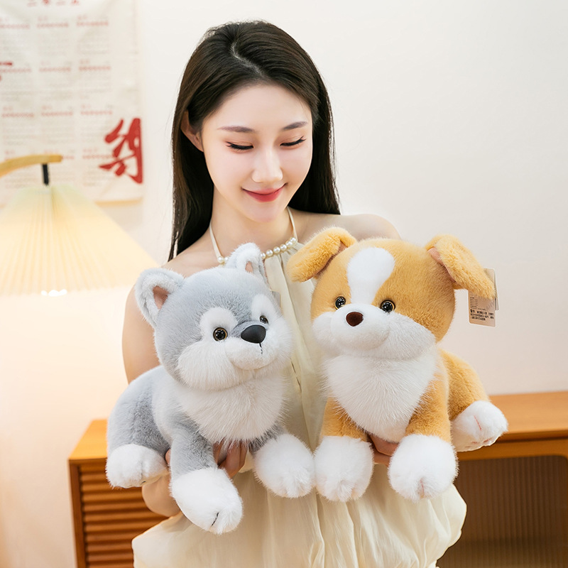 Simulación transfronteriza de muñecas de perros de pastoreo fronterizo, zorro, oso, comercio exterior, juguetes de peluche para niños, almohadas, muñecas de tela de alta calidad