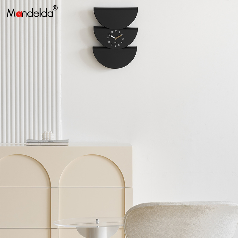 Mandelda Punch-free Wall Clock Living Room Modern Simple Personality Creative Decorative Clock Wall Hanging