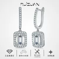 Трансграничная внешняя торговля Изумруд Zuzangshi 6*8mm квадратная сумка серьги высокого уровня S925 серебро с покрытием 18k золото женщина