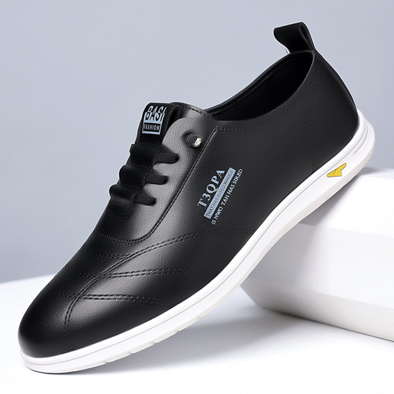 Giày lười nam da mềm đế mềm dạng slip-on phong cách retro, giày da nam thường ngày — Màu trắng 9173, Màu đen 9173, Màu đen cotton