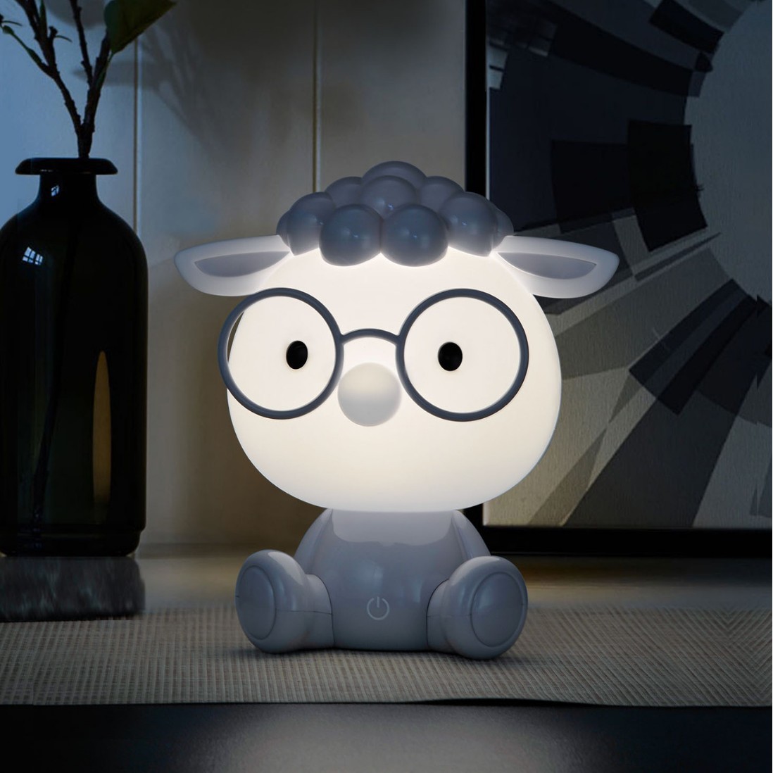 Linda lámpara de noche de oveja dormitorio junto a la cama lámpara de mesa creativa habitación del bebé lámpara de sueño cálida atenuación táctil regalo de vacaciones