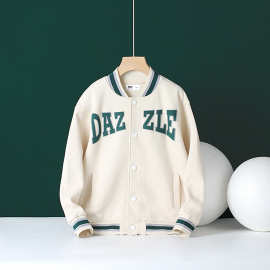 春秋季韩版新款儿童运动夹克 中大童字母立领棒球服男童外套批发