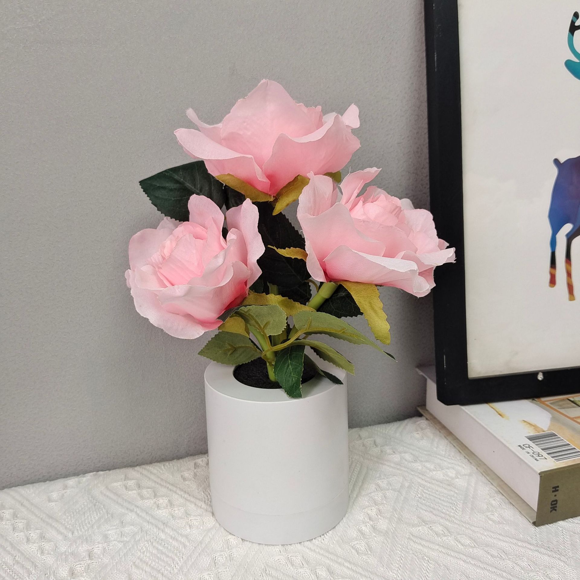 LED Champagne Rose Flower Lamp 7