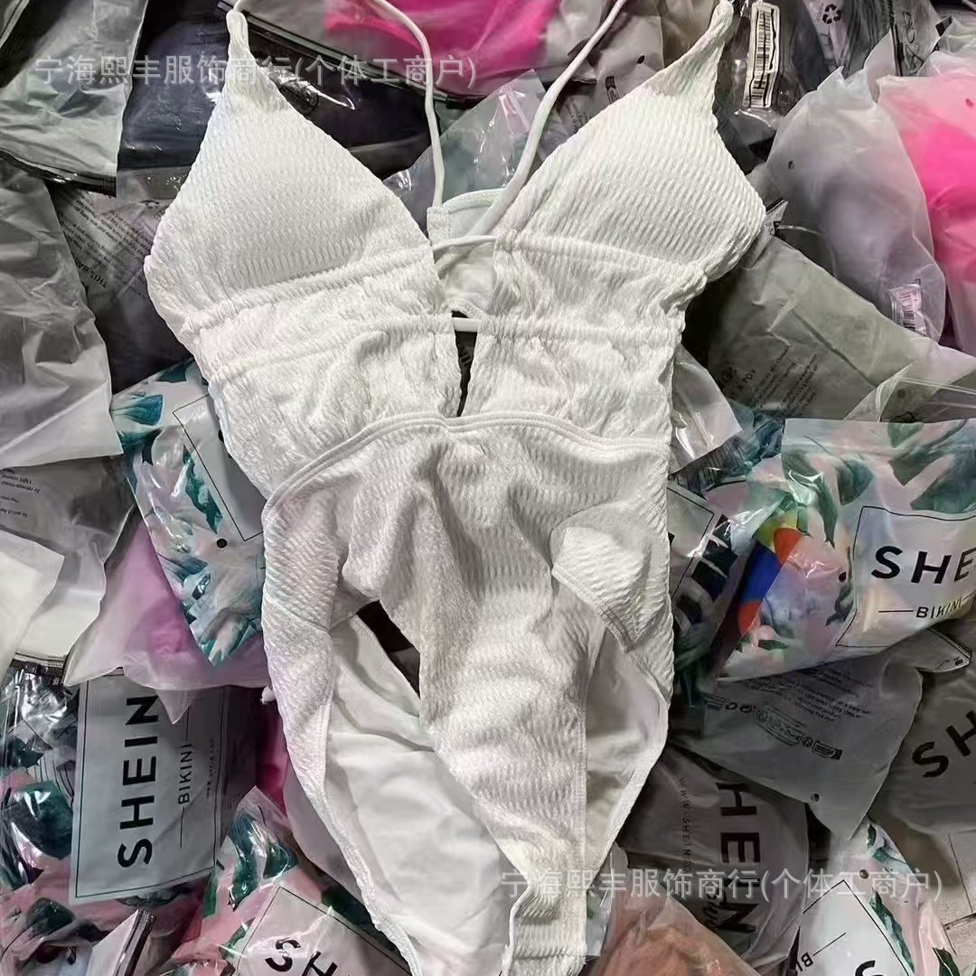 2025 nueva impresión europea y americana de Shein bikini vestido sexy malla grande trajes de baño al por mayor