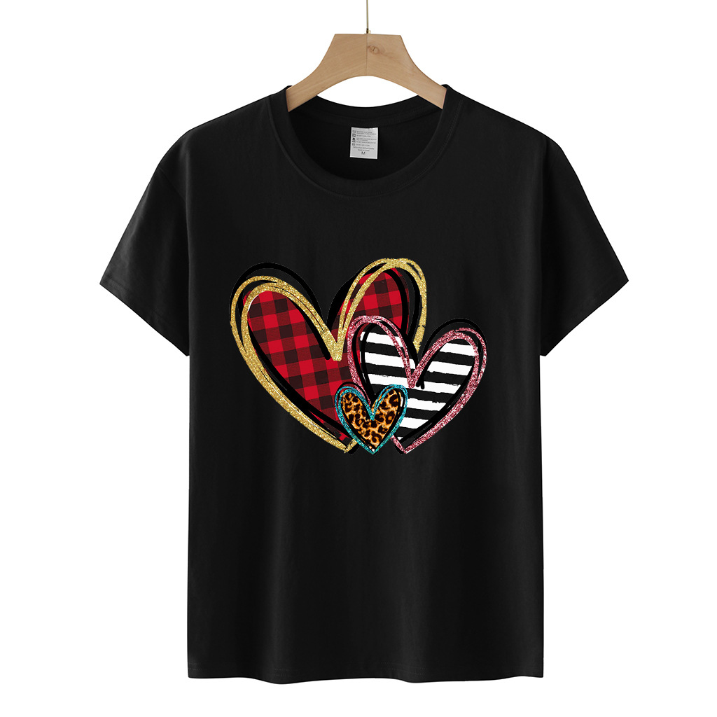 Unisex T-shirt Short Sleeve T-shirts Streetwear Heart Shape display picture 7