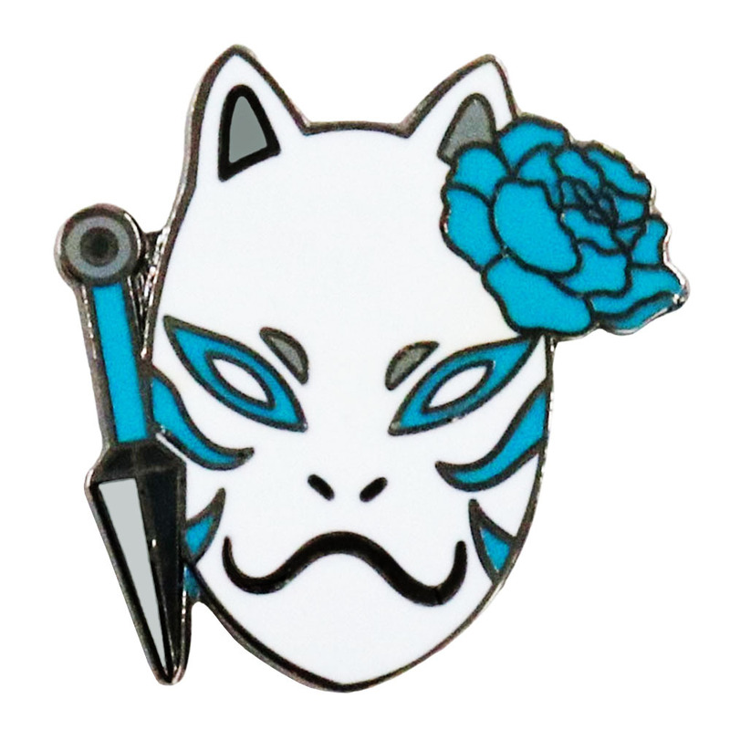 Cartoon Anime Fox Mask Badge Creative Personalized Ninja Enamel Pin Bag Clothing Decoration Accessory Brooch