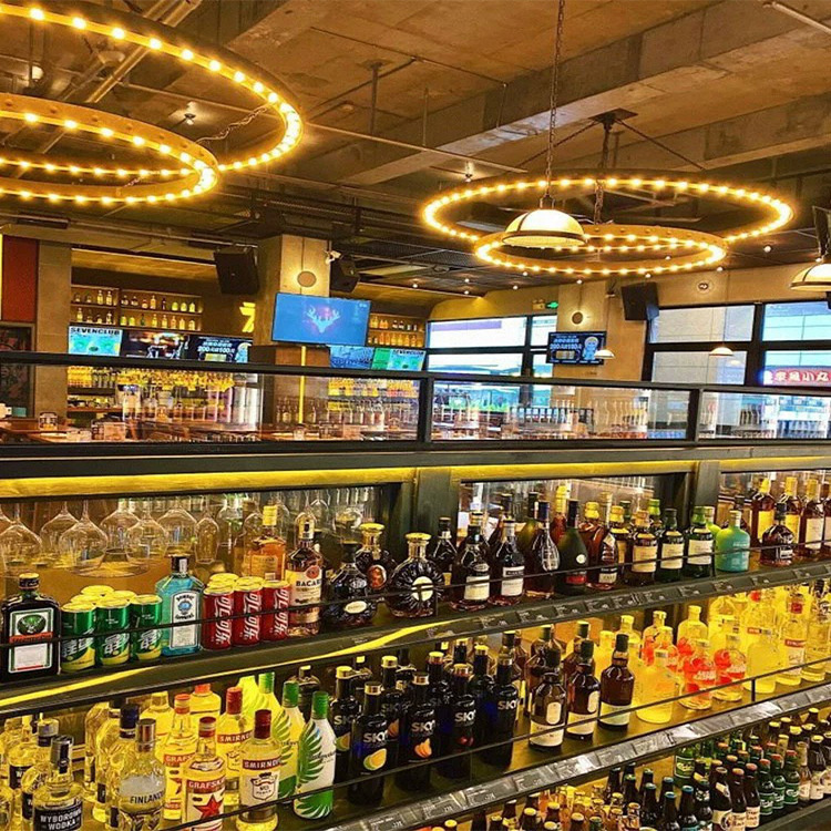 Viento industrial música bar chandelier LED retro bar decoración de bar de la comuna dorada atmósfera anillo chandelier