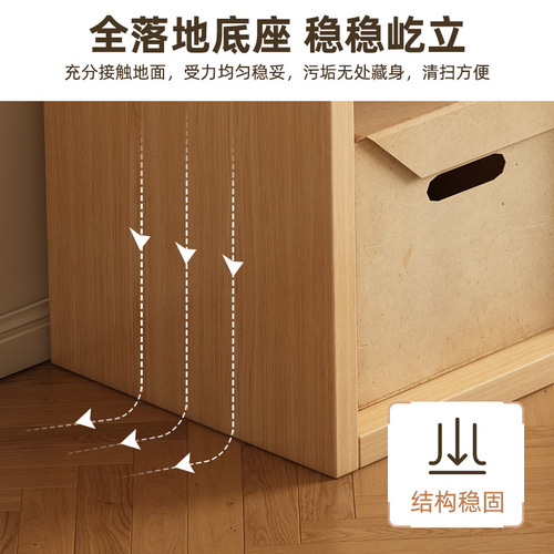 Bookcase storage rack living room floor-standing low cabinet home storage combination storage cabinet study pastoral style sub-cabinet bookshelf