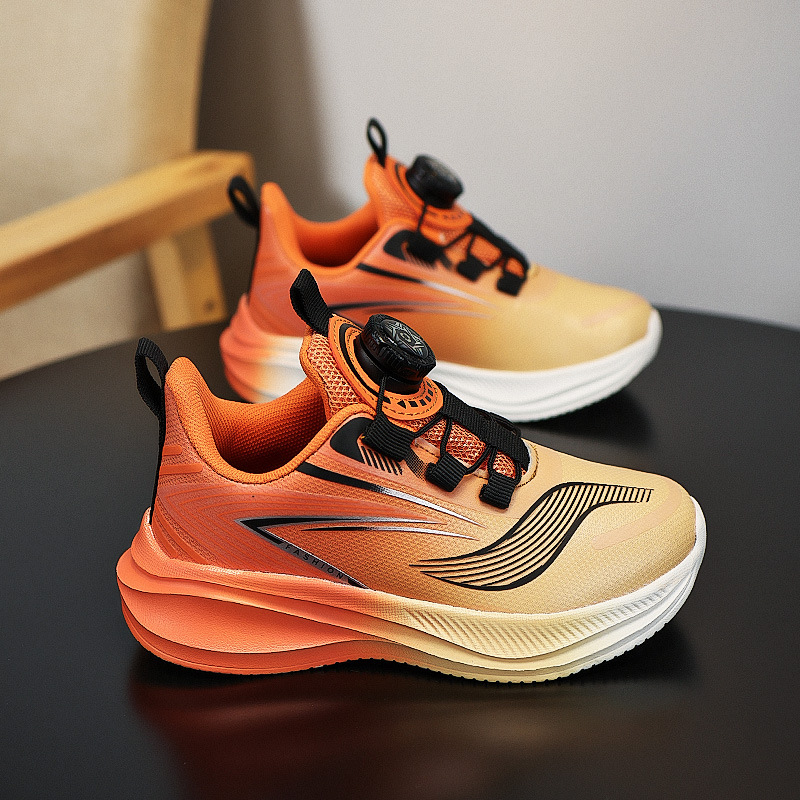 Zapatos para niños primavera y verano nuevos zapatos deportivos para niños zapatos de entrenamiento de paso de malla para niñas con hebilla giratoria para niños grandes