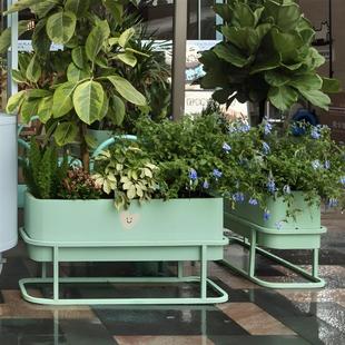 Outdoor Wrought Iron Flower Box Commercial Street Milk Tea Shop Outdoor Anti-Rust Flower Stand Courtyard Plant Landscape Gardening Partition Direct Sales