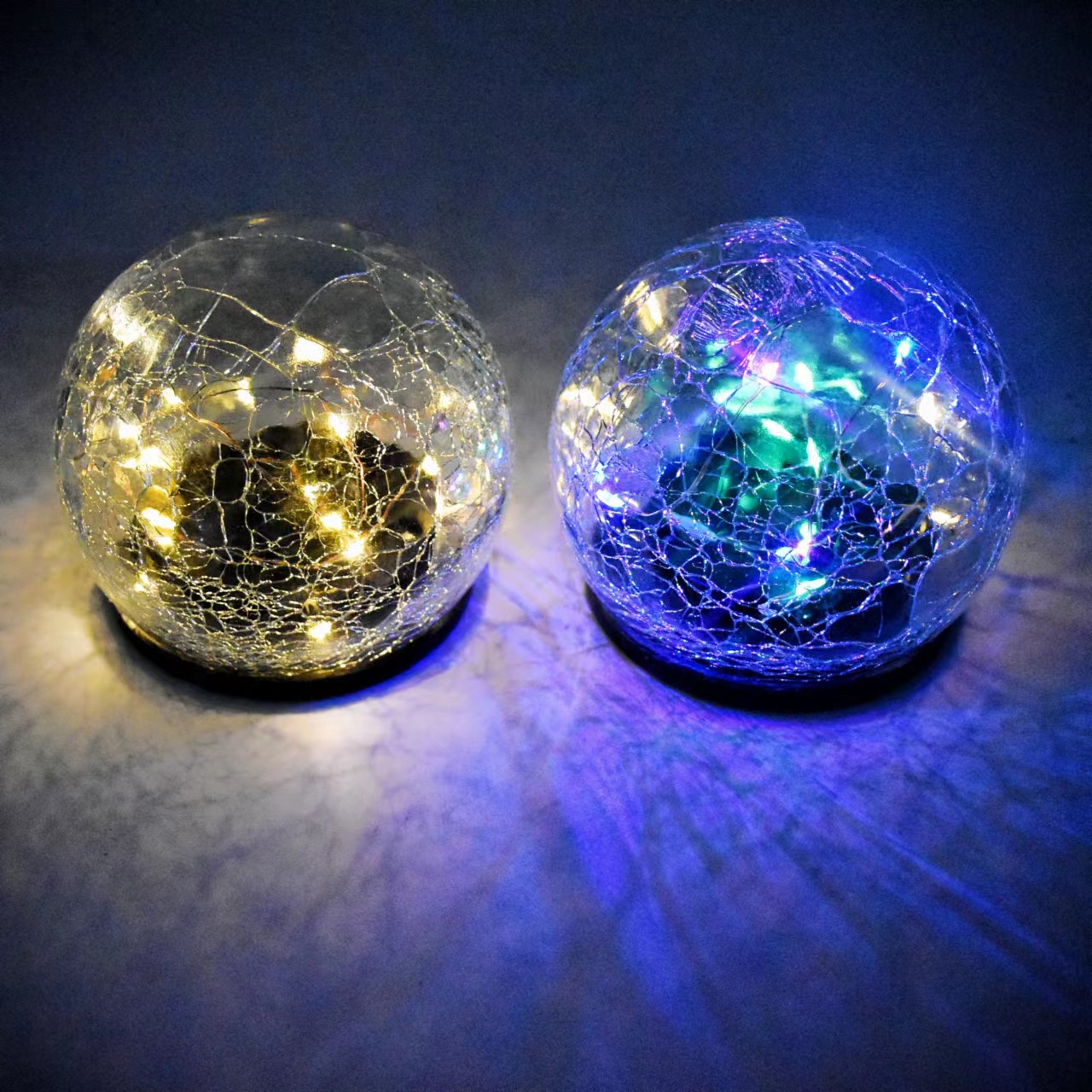 Grieta solar lámpara de tierra jardín vidrio impermeable jardín decoración lámpara de tierra bola jardín decoración Decoración