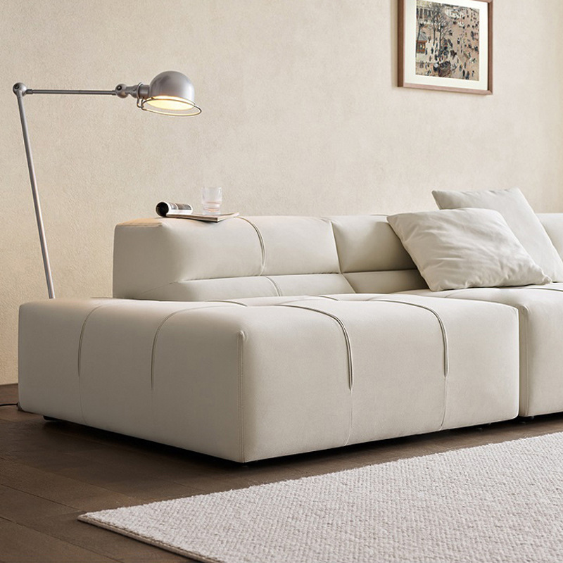Piji crema estilo de tela sofá combinación italiano minimalista módulo sofá esquina concubina esmerilado tela sofá muebles