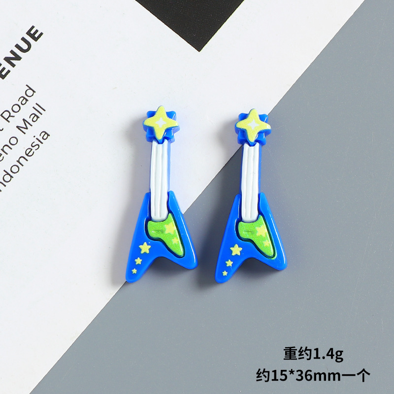 漫画小さなギター楽器樹脂アクセサリー diy クリーム接着剤携帯電話ケース冷蔵庫マグネットヘアピンジュエリーパッチ素材|undefined