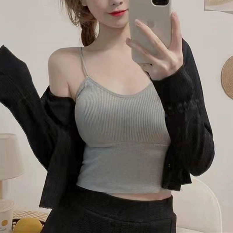 2022 красивый задний жилет, маленький слинг, длинное внешнее ношение, внутренняя грудь, оберточная нить, спортивная база, Топ без бретелек, летний женский