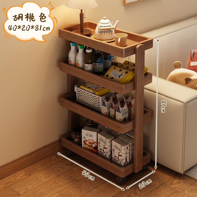 Estantería giratoria de madera maciza Estante móvil de 360 grados Estante para libros junto al escritorio Estante de almacenamiento de libros ilustrados simple Carro pequeño