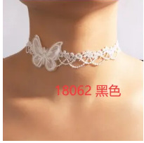 Collar de perlas de moda transfronteriza europea y americana collar de encaje blanco mariposa collar geométrico tela flor clavícula cadena