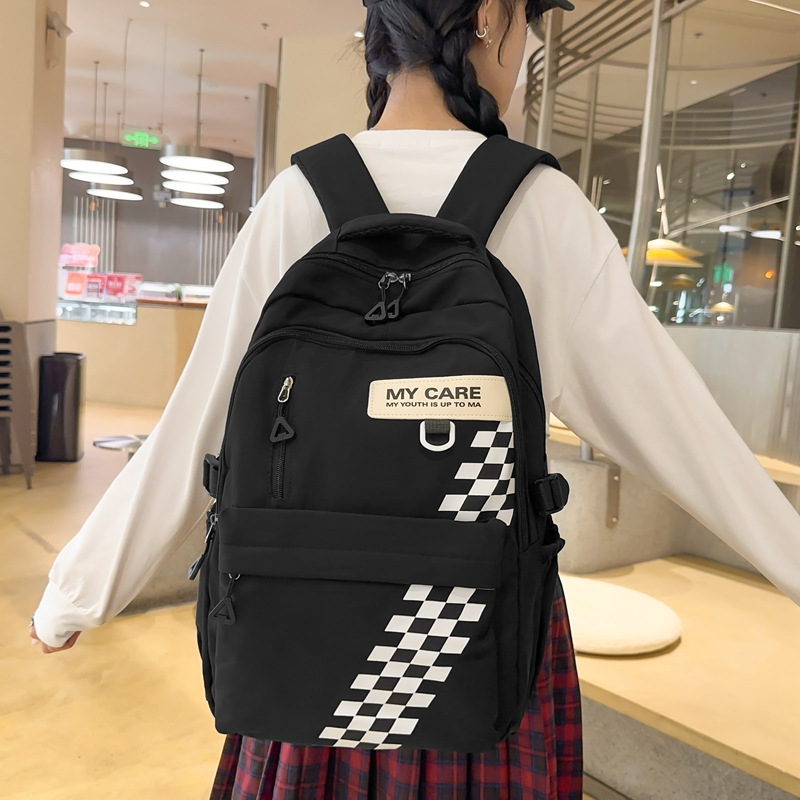 Mochila escolar transfronteriza masculina mochila de estudiante de secundaria para reducir la carga de gran capacidad mochila de computadora de 15,6 pulgadas hembra