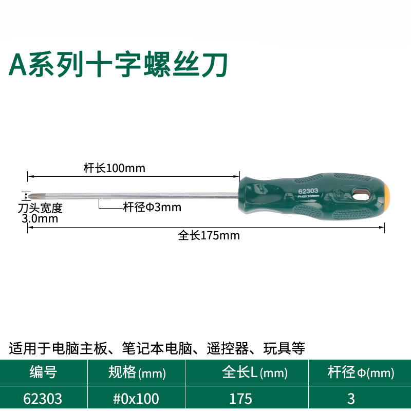Destornillador de cabeza de rábano pequeño destornillador de ciruela de boca plana cruzada