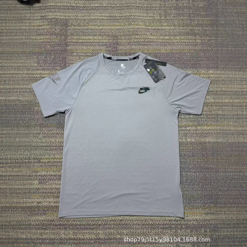 越境貿易アイスシルクTシャツ半袖速乾通気性トップスランニングフィットネスゆったりスポーツメンズセットアイス感|undefined