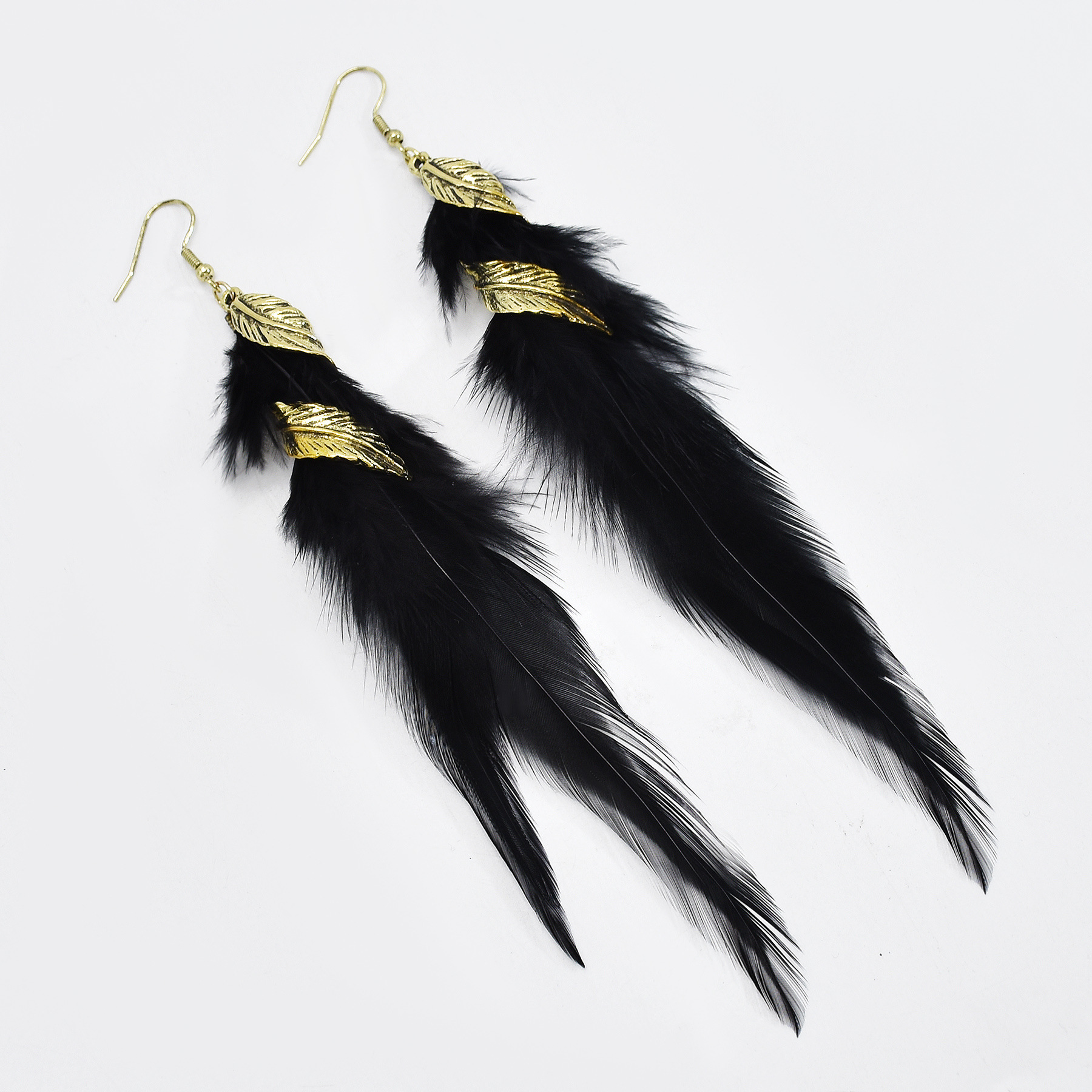 19g Weight Alloy Ear Needle Material Drop Earrings Classification 1 Pair Quantity Holiday, Daily Occasion Alloy, Feather Material Feather Pattern Women's Gender Ethnic Style Style 1 Pair Ethnic Style Feather Alloy Feather Drop Earrings 5
