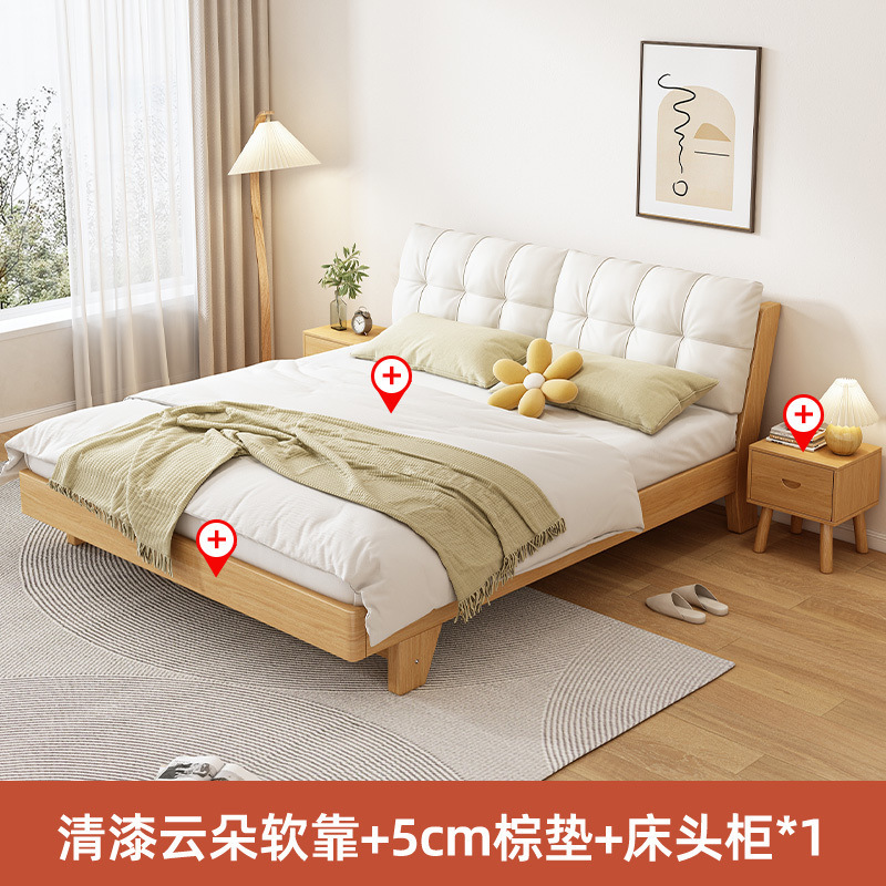 实木床1.5米松木双人床经济型现代简约1.8米出租房用简易1m单人床|undefined