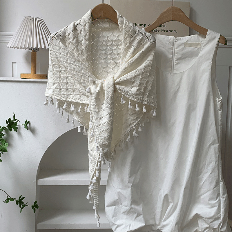 Sopa solar de punto de alta sensación primavera y otoño abrigo versátil con mangas largas cheongsam bufandas de bordas