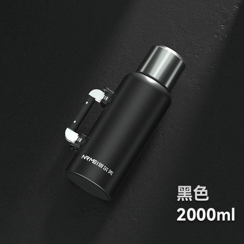 컵 세트 스트랩을 보내는 비즈니스 블랙 2000ml [핫 316L 소재]