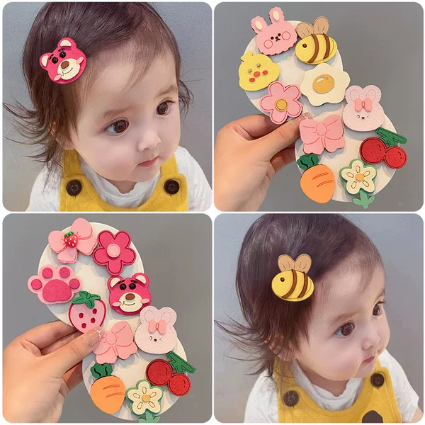 Baby Cute Broken Hair Stickers Children's Hair Accessories Princess Bangs Stickers Cartoon Baby Magic Stickers Girl Velcro Headwear