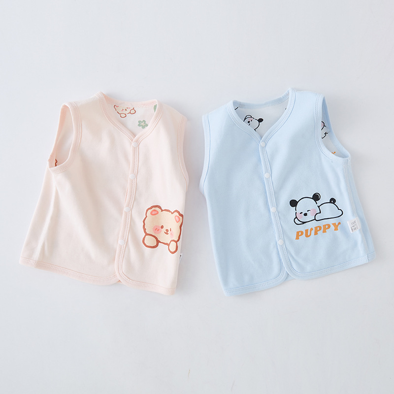 Baby vest spring and autumn newborn wear pure cotton boys and girls thin toddler jacket children bottoming baby vest Baby vest spring and autumn newborn wear pure cotton boys and girls thin toddler jacket children bottoming baby vest