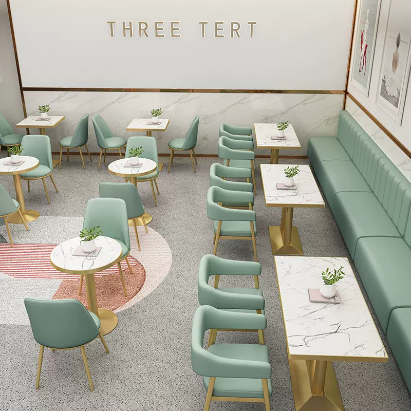 奶茶店桌椅网红休闲小吃汉堡甜品商用餐饮家具咖啡厅卡座沙发组合